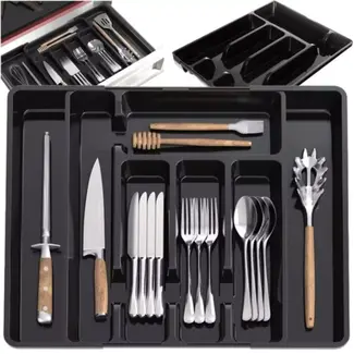 Ruhhy Uitschuifbare Bestekbak - Verstelbaar van 28-45 cm - Perfecte Keukenorganisatie
