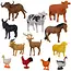 Kruzzel Boerderijdieren Set - 12 Figuren - Educatief en Realistisch Speelgoed