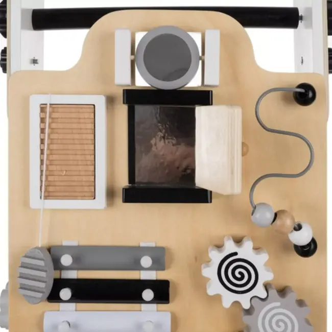 Kruzzel Houten Loopwagen - Educatief Montessori Speelgoed - Met Manipulatietafel