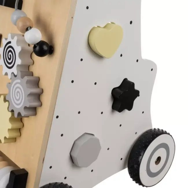 Kruzzel Houten Loopwagen - Educatief Montessori Speelgoed - Met Manipulatietafel