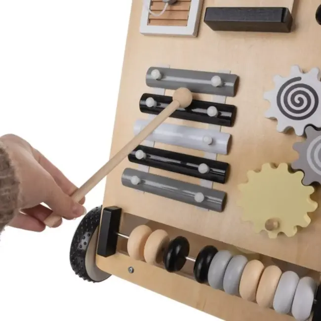 Kruzzel Houten Loopwagen - Educatief Montessori Speelgoed - Met Manipulatietafel