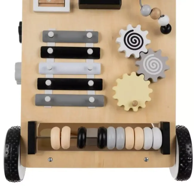 Kruzzel Houten Loopwagen - Educatief Montessori Speelgoed - Met Manipulatietafel