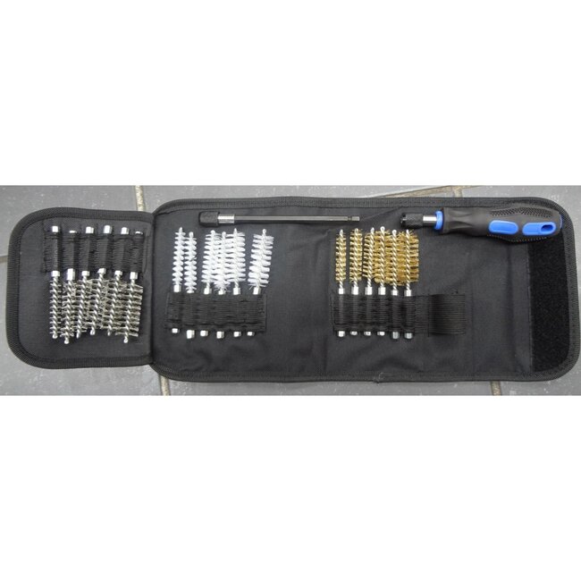 Dragon-Tools Reinigingsborstelset - staal, koper en nylon - diameter 9-19 mm - meerkleurig - 18-delig - buizen, schroefdraad