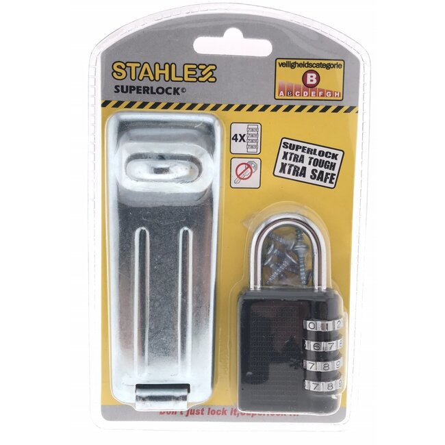 Stahlex Overslagkist - Heavy Duty - Inclusief cijfer hangslot - 120 x 45 mm