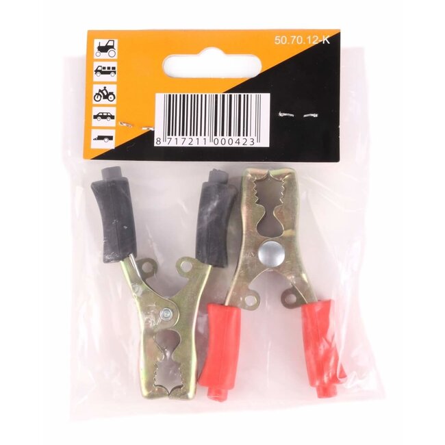 Dragon-Tools Acculaadklem - Krokodilklem - 40A - Gegalvaniseerd - Rood/Zwart