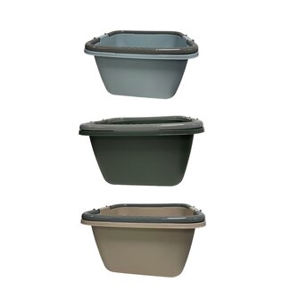 Benson Vierkante afwasbak met handvatten - 39 x 39 x 22 cm - 18 liter - assorti kleuren