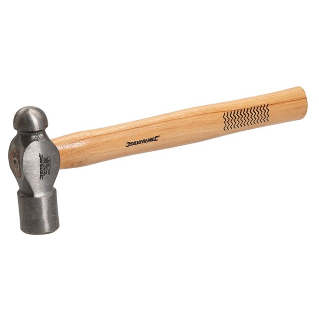 Silverline Bolhamer - stalen kop, hickoryhout - gepolijste slagvlakken - 1,13 kg kopgewicht - zilver/naturel - metaalbewerking