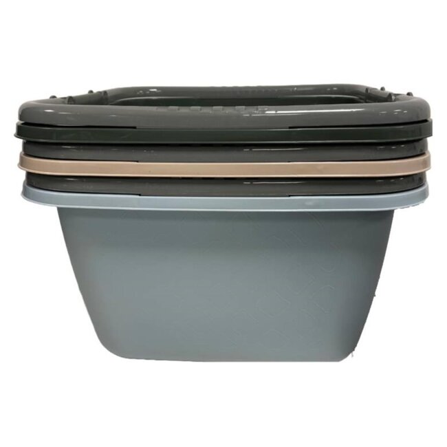 Benson Vierkante afwasbak met handvatten - 39 x 39 x 22 cm - 18 liter - assorti kleuren