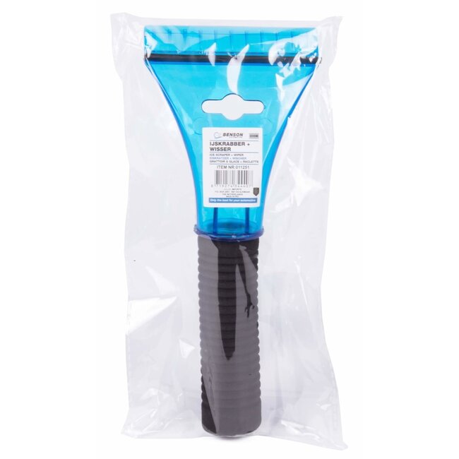 Benson IJskrabber met wisser - Transparant - 21 cm - Handig en compact