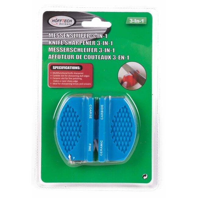 Hofftech 3-in-1 keramische messenslijper - ergonomisch - geschikt voor alle messen