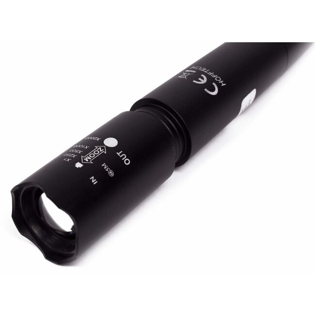 Hofftech Tactical zaklamp XXL - 5 lichtstanden - XPG LED - waterdicht - zwart