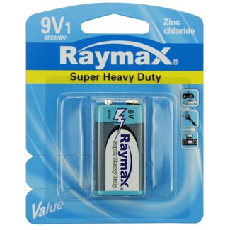 Raymax Zink batterij - 9V - 6LF22 - per stuk