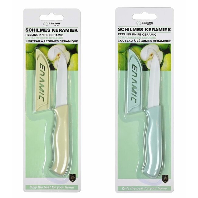 Benson Keramisch schilmesje - glad lemmet - 16 cm - inclusief beschermhoes