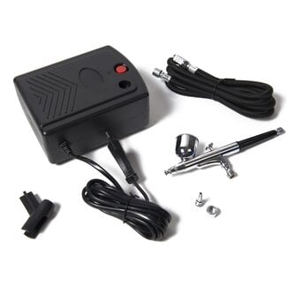Hofftech Mini airbrush compressor set - 220 volt - inclusief opbergkoffer - veelzijdig gebruik