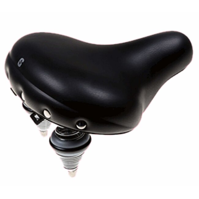 Selle Retro fietszadel - extra breed - waterdicht - zwart