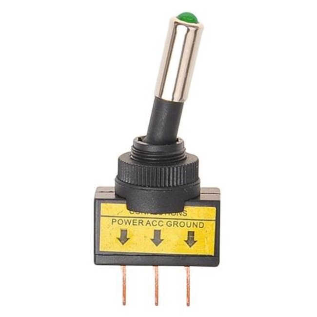 ProPlus Tuimelschakelaar LED - 12V - Groen - 20A - 12 x 27 mm