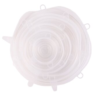 Benson Rekbare siliconen afdekhoesjes - 6 maten - vaatwasserbestendig - set van 6 stuks