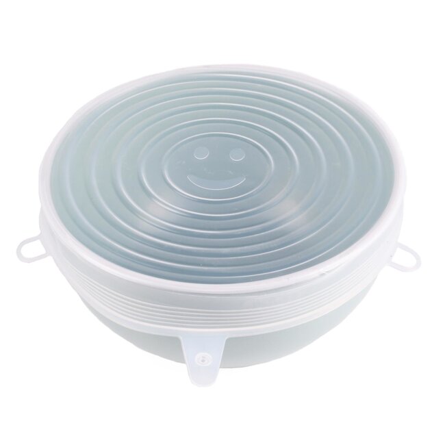 Benson Rekbare siliconen afdekhoesjes - 6 maten - vaatwasserbestendig - set van 6 stuks