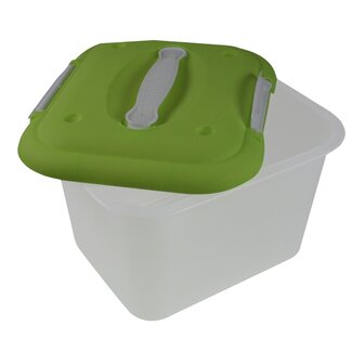 Benson Handige kunststof opbergbox - 23 x 19 x 17 cm - assorti kleuren deksel