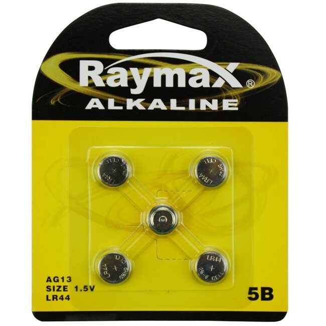 Raymax Lithium knoopcel AG13 - 1.5V - 5 stuks - betrouwbaar en duurzaam