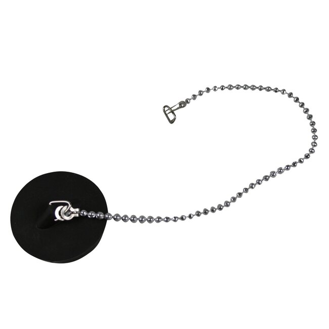 Benson Gootsteendop klein - met ketting - corrosiebestendig - 25 cm - zwart