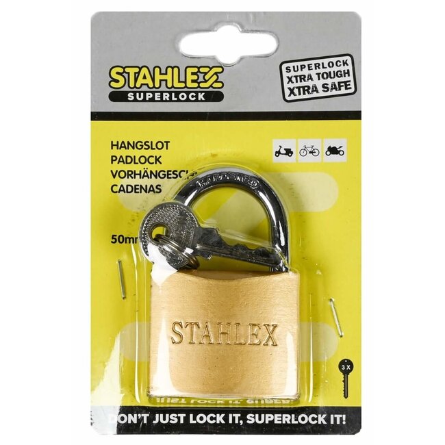 Stahlex Hangslot - Ø 50 mm - Inclusief 3 sleutels - Gehard staal - Veiligheidscategorie C