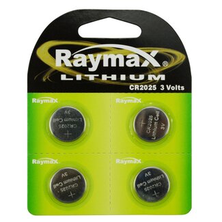 Raymax Lithium knoopcel CR2025 - 3V - 4 stuks - veelzijdig gebruik