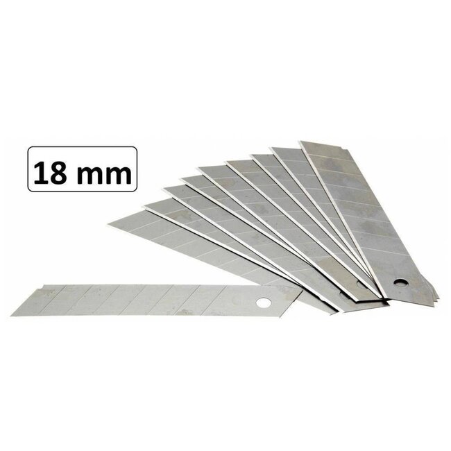 Benson Reserve afbreekmesjes - 18 mm breed - 10 stuks - handige blister