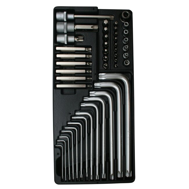 Benson Gevulde gereedschapswagen tray - 45-delige torx- en bitset - ABS kunststof - 180x380 mm