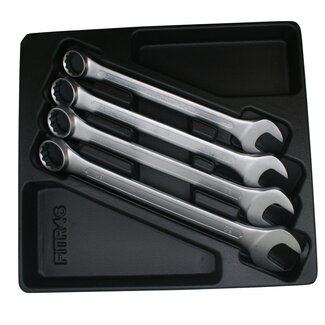 Benson Gevulde gereedschapsbak - 4 ringsteeksleutels - ABS kunststof - 340x380 mm