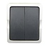 Ratio Dubbele opbouwschakelaar - spatwaterdicht IP54 - grijs/wit