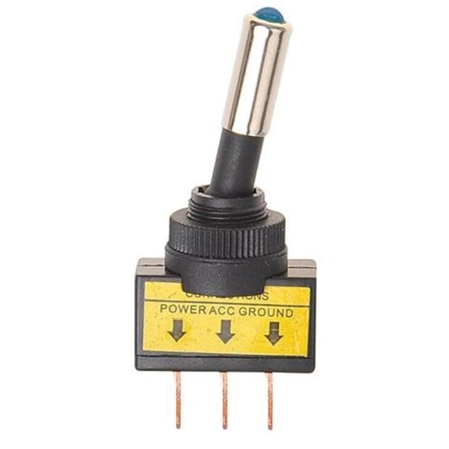 ProPlus LED tuimelschakelaar - 12 x 27 mm - 12V - Max. 20A - Blauw