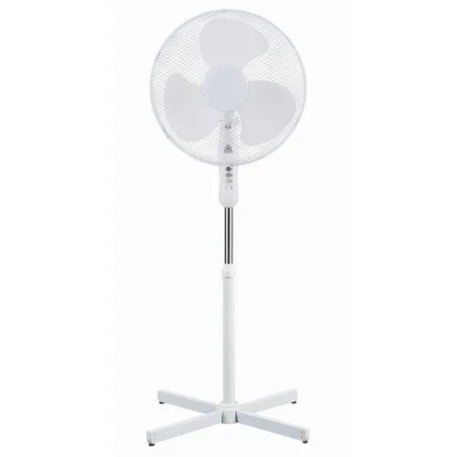 Nova Staande ventilator - Ø 40 cm - wit - 3 snelheden - verstelbare hoogte