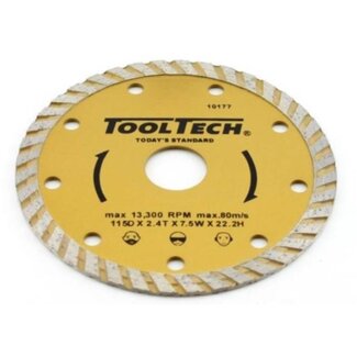 Tooltech Diamant doorslijpschijf - massieve rand - 115 mm - voor metaal en RVS