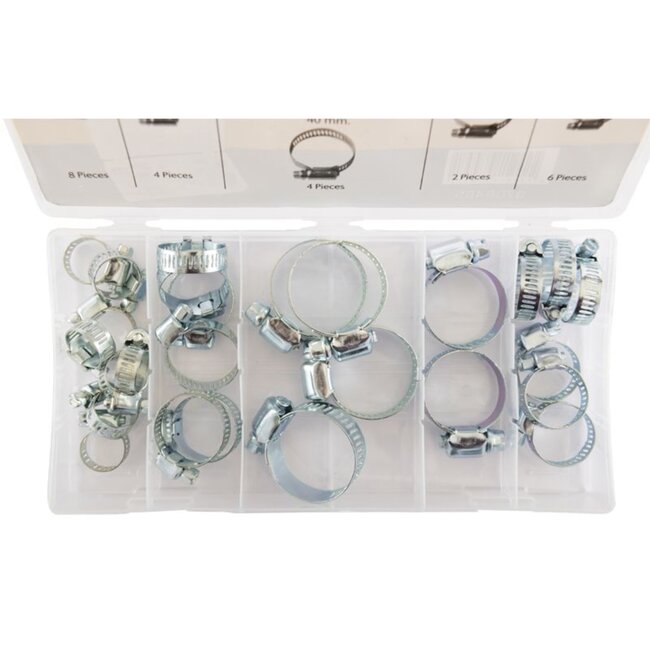Topgear Slangklemmen Assortiment - 26-delig - Diverse Maten - Handige Opbergbox