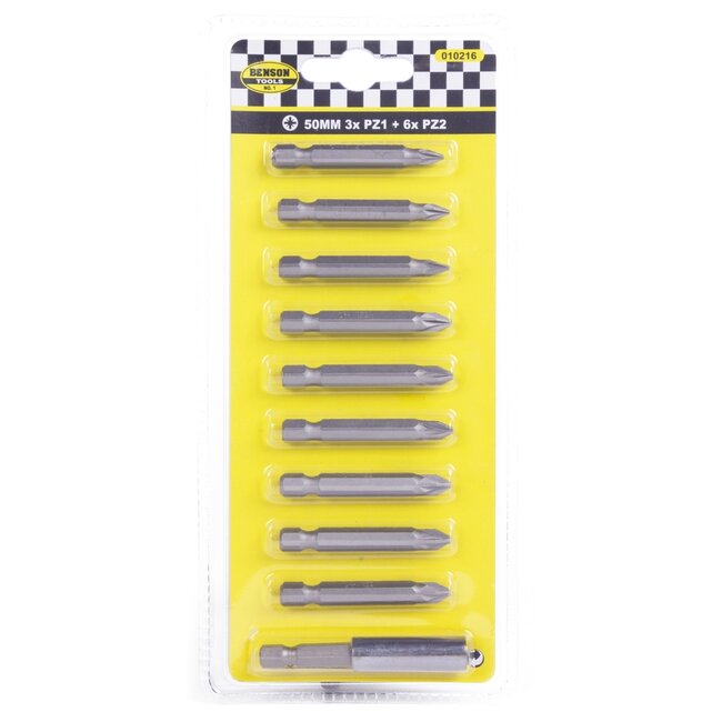 Benson Bitset 50 mm PZ1/PZ2 - Inclusief Bitverlenger - 10-delig