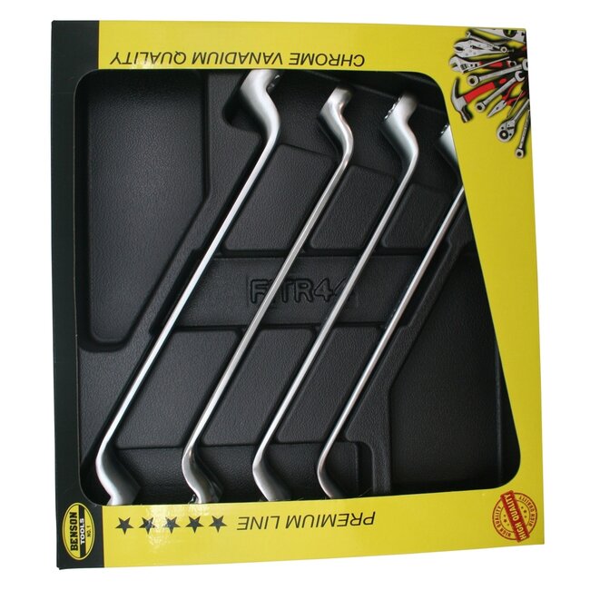 Benson Gevulde gereedschapswagen - 4-delige ringsleutelset - ABS kunststof bak