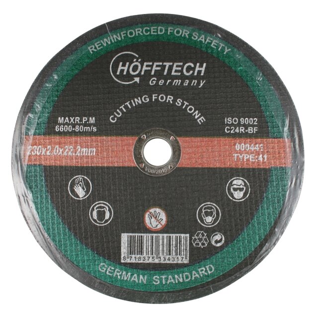 Hofftech Doorslijpschijf voor steen - Extra dun - 230 x 2.0 mm - Hoge snelheid - Lange levensduur