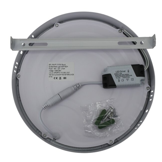 Hofftech Ronde LED plafondlamp - warm wit licht - Ø 22 cm - 18W - 1350 lumen