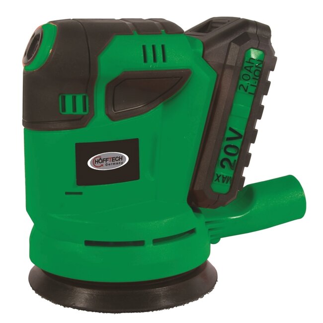 Hofftech Snoerloze excentrische schuurmachine - 125 mm - 20V - ergonomisch ontwerp - geïntegreerde stofafzuiging