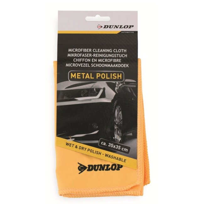 Dunlop Microvezel poetsdoek - lakreiniging - geel - 35x35 cm
