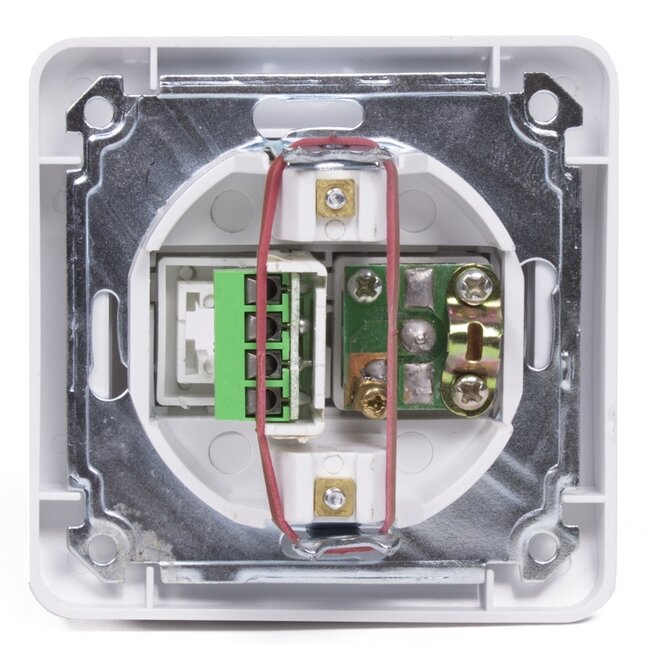 Benson Wandcontactdoos - Coax en telefoonaansluiting - Compact - Wit - 8x8x4 cm