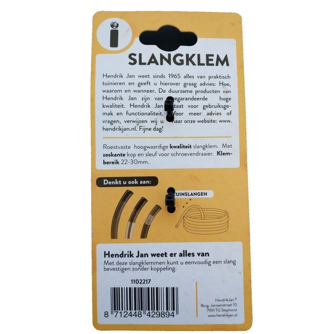 Hendrik Jan Slangklem met Kruissleuf - Ø 22 t/m 30 mm - 2 stuks