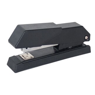 Merkloos Stalen Nietmachine - Zwart - 13.5 x 5.6 cm - Compact en Duurzaam