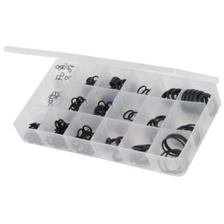 Fixman O-ringen assortiment - 225 stuks - rubber - maten 3 tot 27 mm - met opbergkoffer