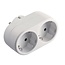Benson Horizontale stopcontactsplitter - 2 weg - met randaarde - kinderbeveiliging - wit