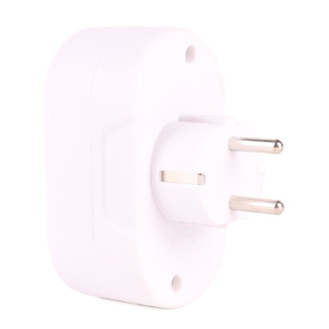 Benson Horizontale stopcontactsplitter - 2 weg - met randaarde - kinderbeveiliging - wit