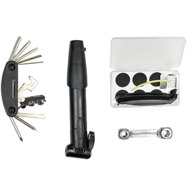 Benson Fiets reparatieset - Deluxe - 16-delig - Compact en veelzijdig - Inclusief minipomp en tas