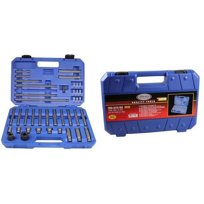 Hofftech 41-delige bitset - Inbus, Torx, veeltand en Ribe - Inclusief opbergkoffer - Chroom vanadium staal