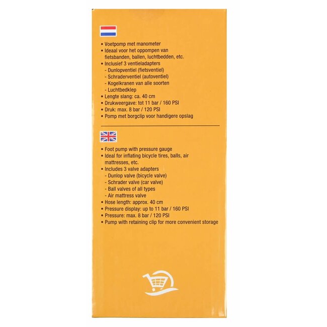 Benson Compacte voetpomp - 7 bar - met manometer en ventieladapters